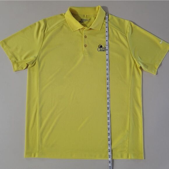 Nike Men's Yellow Dri-FIT Short Sleeve Golf Polo - Picture 4 of 13